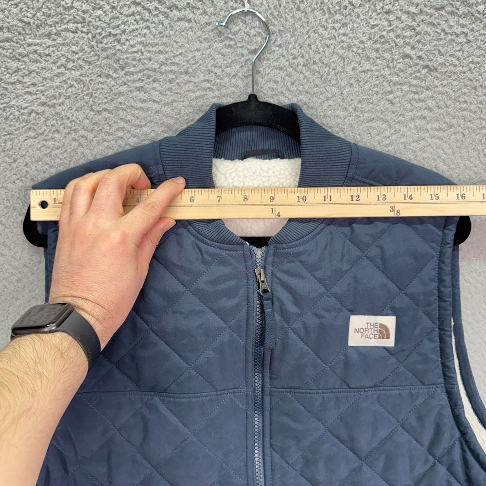 North Face Vest Mens L Gray Blue Cuchillo Insulated Vest 2.0 Quilted Outdoor - Picture 8 of 9